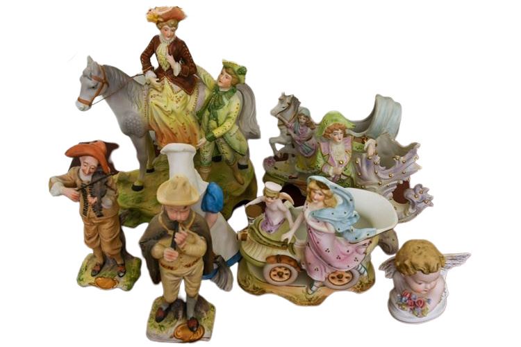 Group Lot Of Bisque Figurines