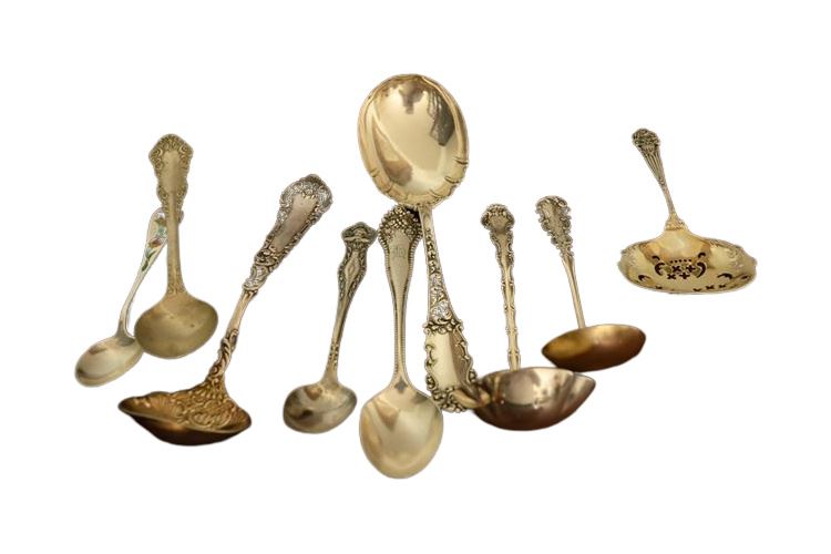 Nine (9)  Sterling Silver Service Items