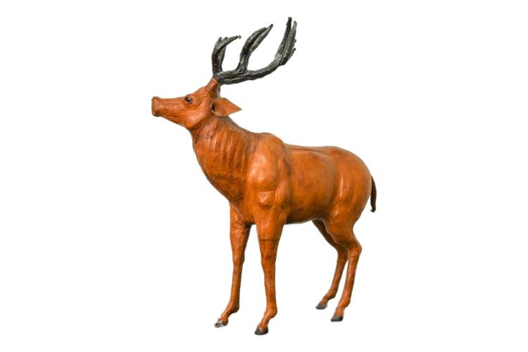Light Brown Leather Buck Deer Elk Figurine
