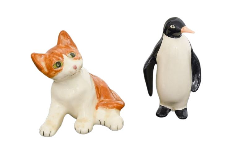 Cats and Penguin Figurine