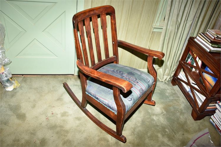 Empire Mahogany Rocking Chair w/ Upholstered Seat