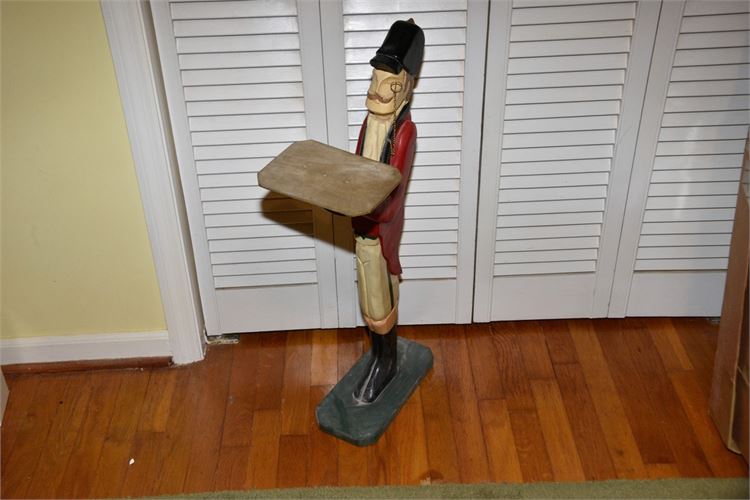 Wooden Statue With Tray