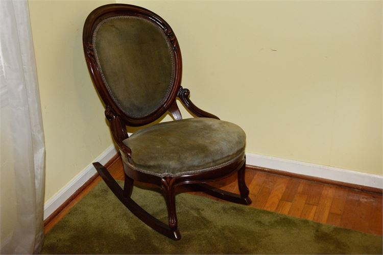 Upholstered Victorian Rocking Chair