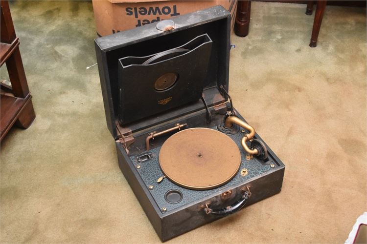 Vintage Portable Victrola Record Player