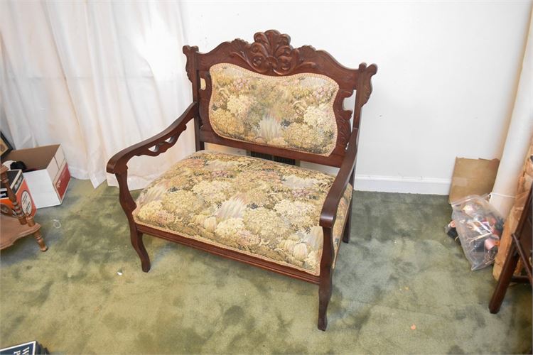 Carved Victorian Parlor Settee