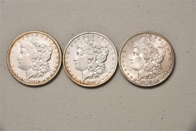 Three (3) 1879 Silver Dollars