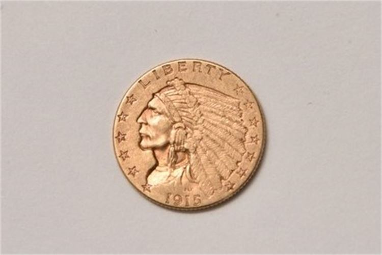 1915 $2.50 Gold Indian Head Liberty Piece