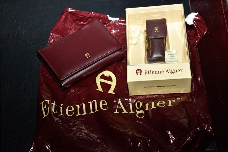 Etienne Aigner Wallet and Lipstick Key Fob