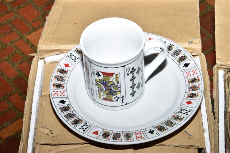 Playing Card Coffee Set and Glasses