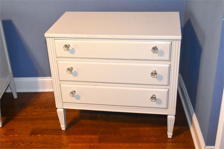 Three Drawer Dresser in White Painted Finish