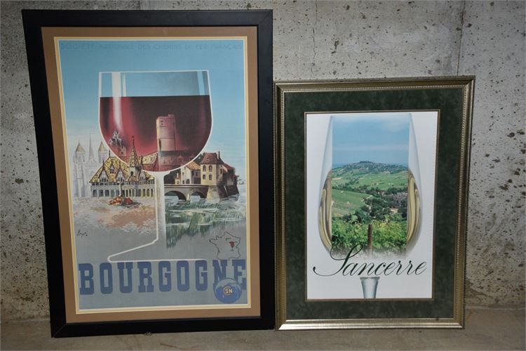 Two (2) Framed Wine Themed Prints