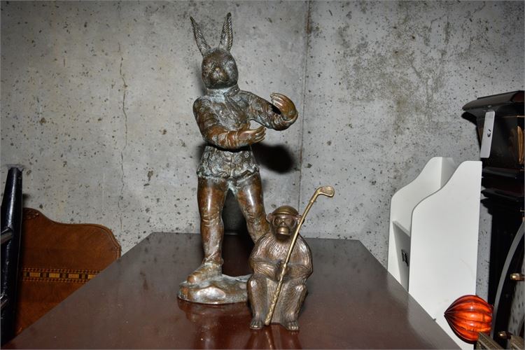Two (2) Bronze Statues