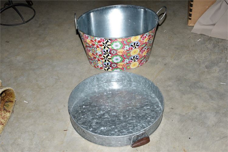 Metal Bucket and Tray
