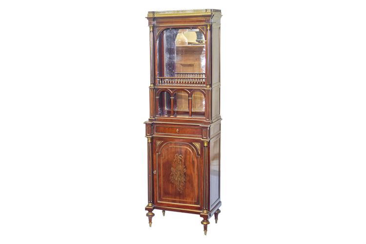 Louis XVI Style Brass Mounted Mahogany Secretaire Cabinet