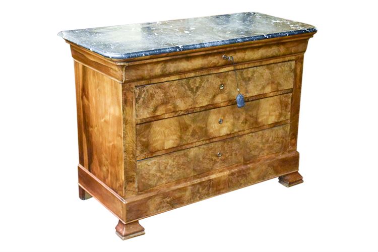 Louis Philippe Burr Walnut Commode