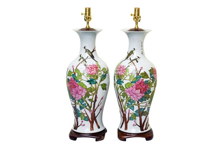 Pair of Chinese Porcelain Vases Mounted as Lamps