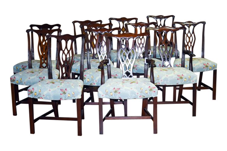 Set of Twelve (12) Georgian Style Dining Chairs