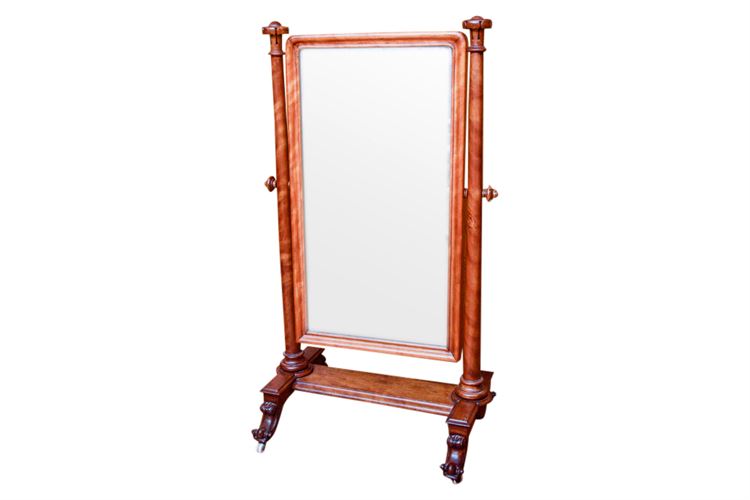 Late Regency / William IV Mahogany  Cheval Mirror