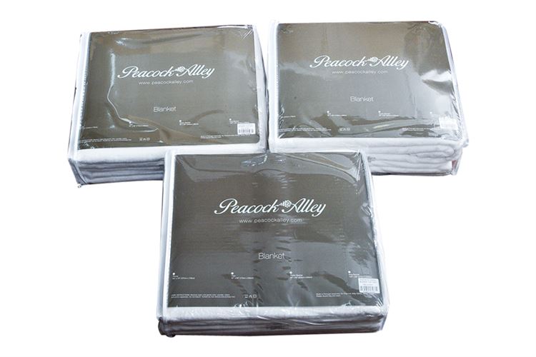 Three (3) PEACOCK ALLEY Cotton Blankets