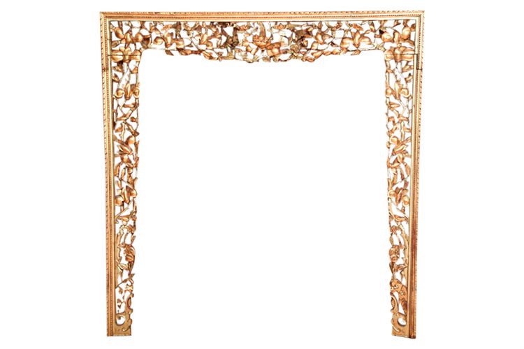 Chinese Carved Giltwood Bed Surround