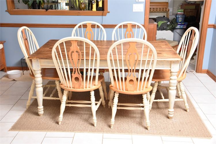 Farmhouse Table with Six (6) Chairs