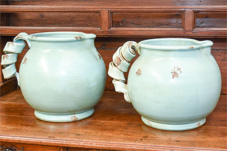 Fortunada Tuscan Pottery  Jugs with Ribbon Scrolled Handles