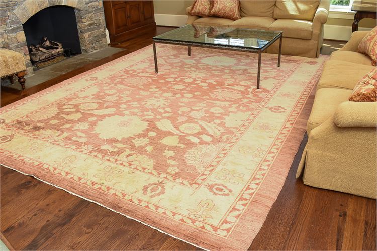 Hand Knotted Persian Style Carpet with Large Herati Motif