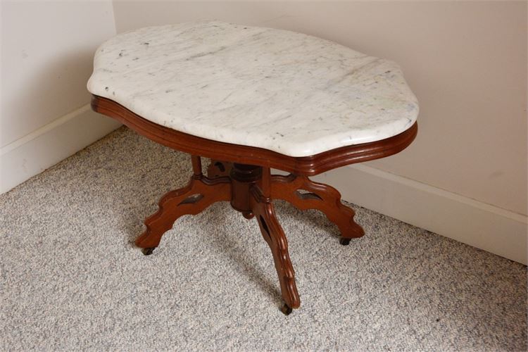 Victorian Style Marble Top Low Table
