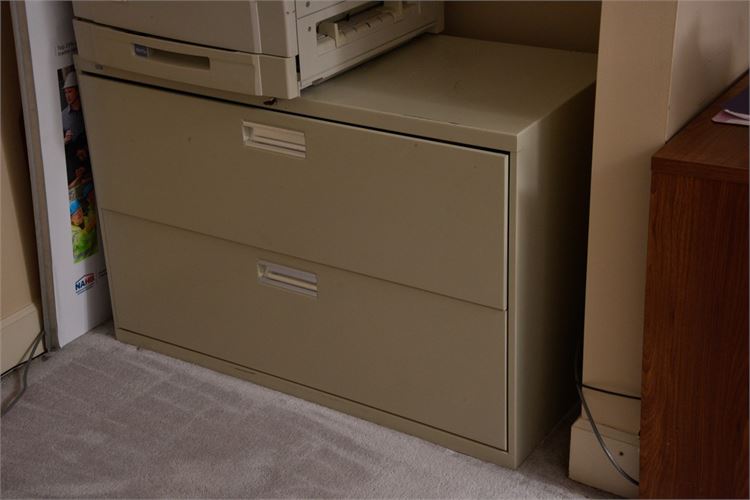 Large Two (2) Drawer Metal File Cabinet