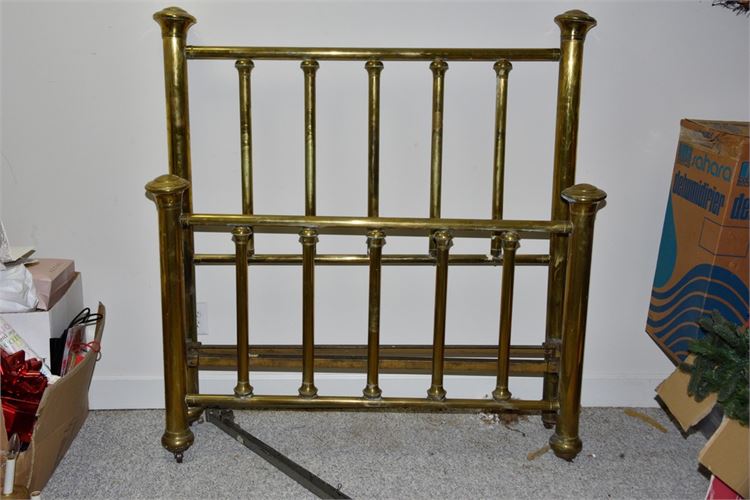 Antique Style Brass Bed Frame w/Headboard and Footboard