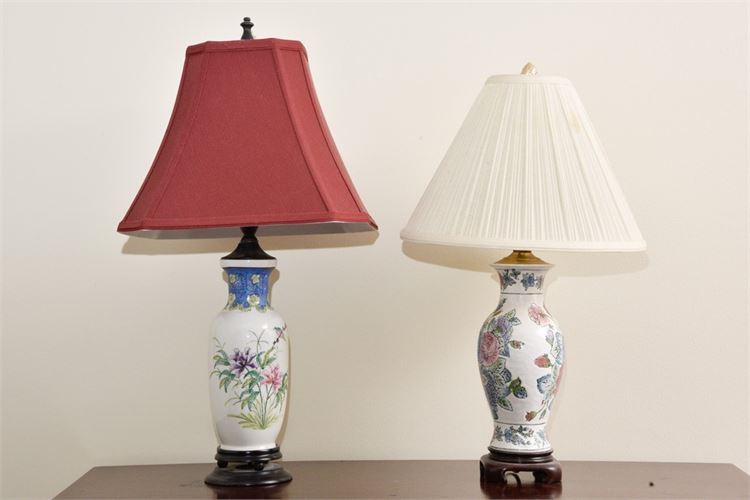 Two (2) Porcelain Vases Mounted as Lamps