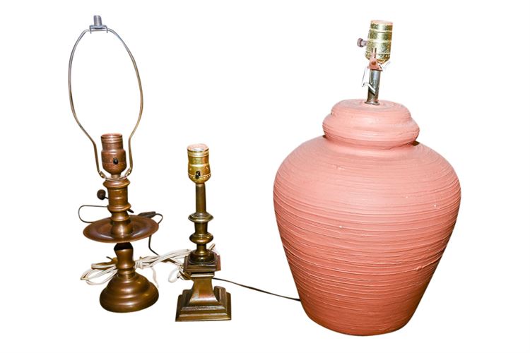 Group Lot of Three (3) Lamps