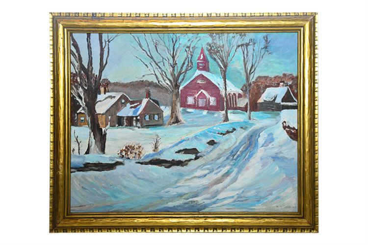 American 20th School, "Winter Landscape"
