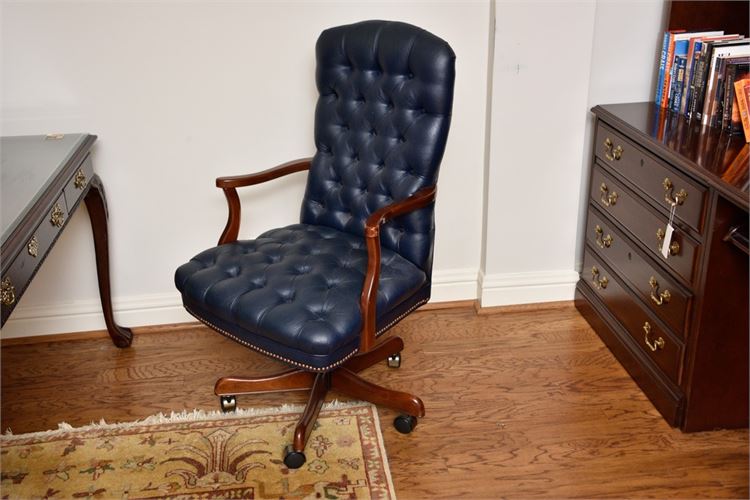 Swivel Base Leather Office Chair