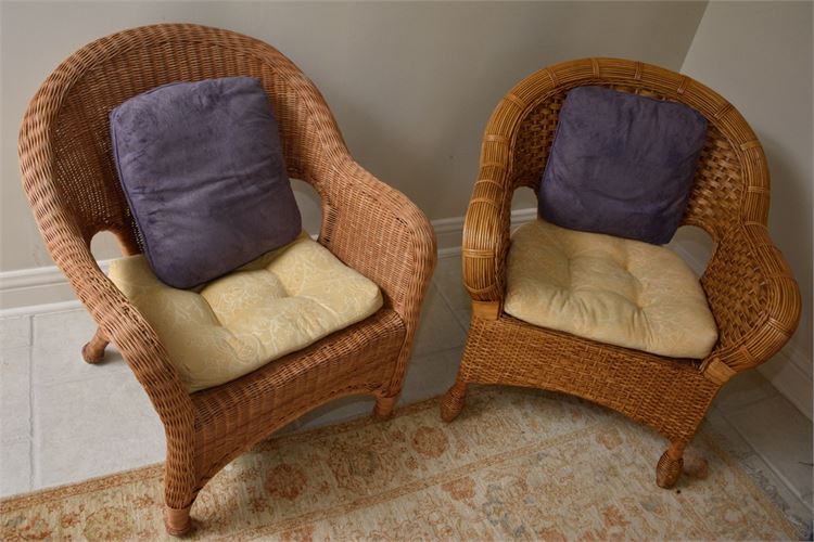 Two (2) Natural Wicker Chairs