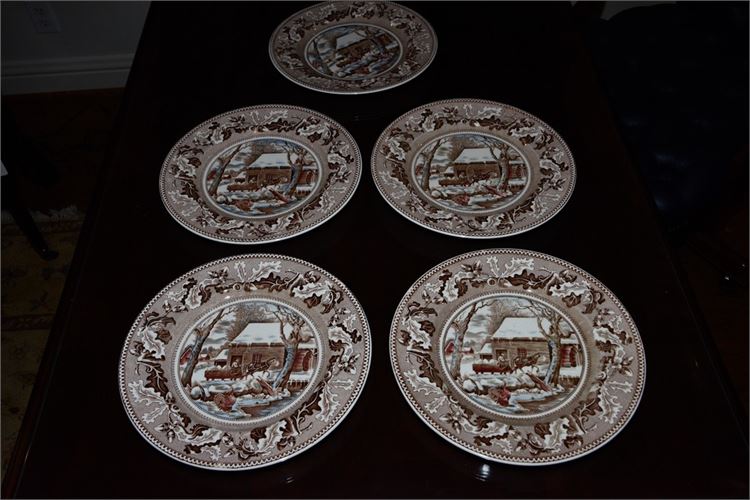 Set JOHNSON BROS "Historical America" Thanksgiving Pattern Plates