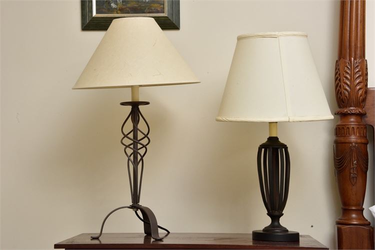 Two (2) Decorative Metal Lamps