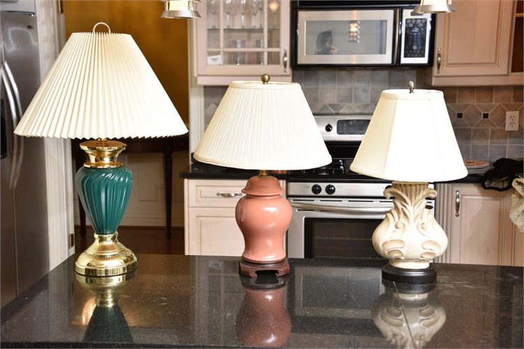 Group Lot of Three (3) Lamps