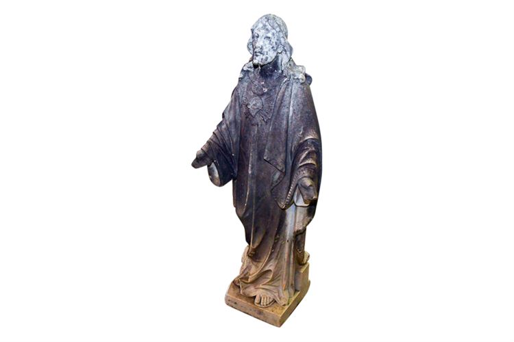 Antique Figure of Christ in Carved Marble