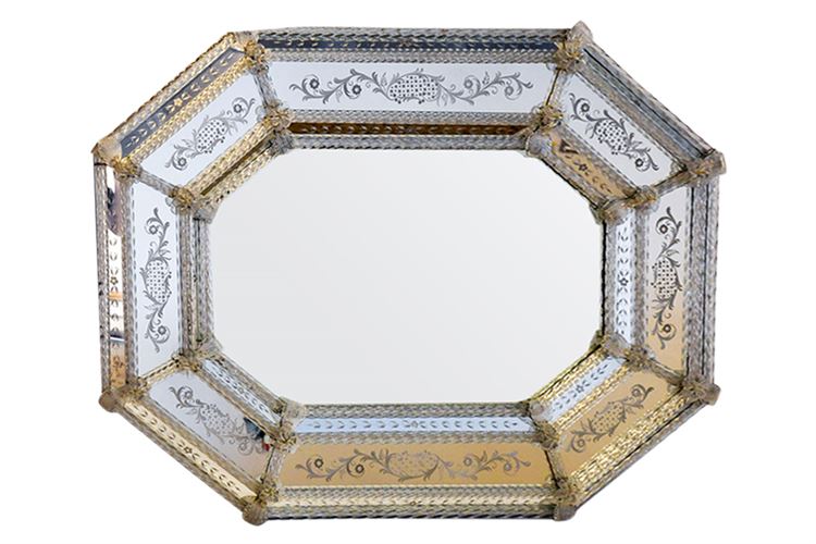 Venetian Octagonal Etched Glass Mirror