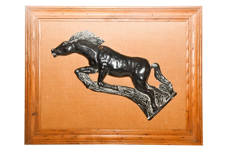 Bas Relief of a Horse in Bronzed Metal