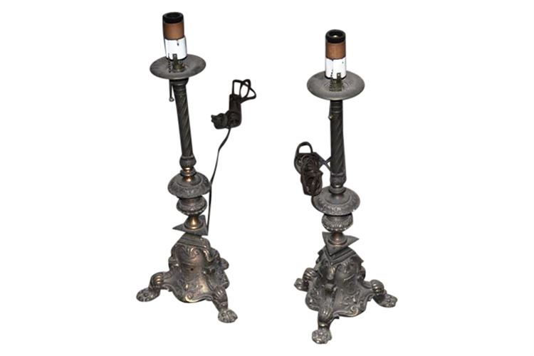 Pair Mediterranean Style Candelabra Lamps