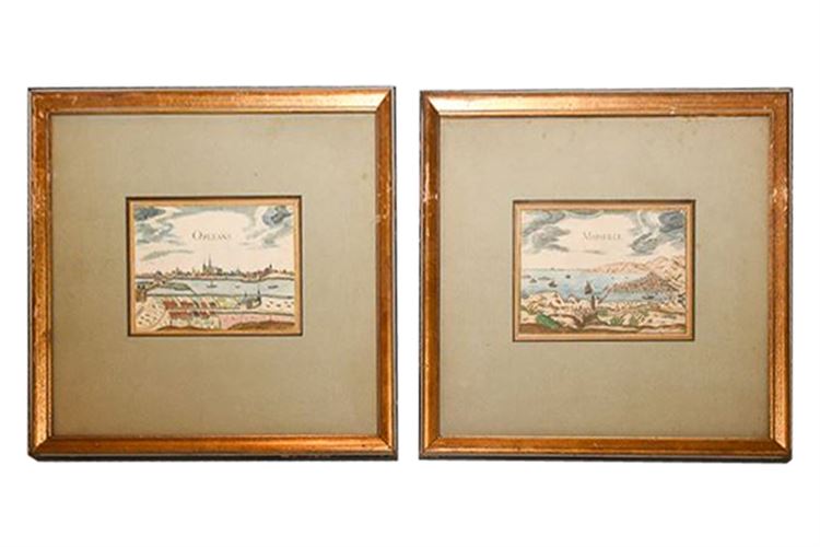 Pair French Topographic Engravings