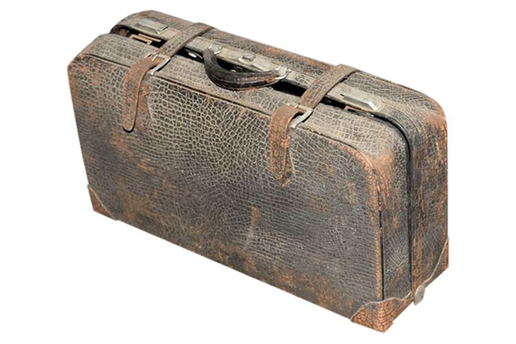 Antique Buffalo Hide Suitcase