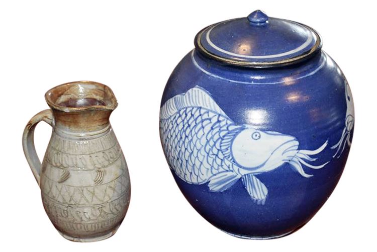 Two (2) Decorative Stoneware Items