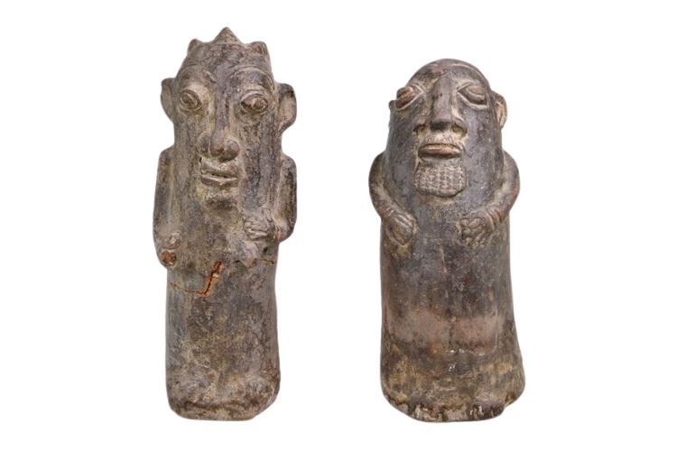 Pair Antique Ethiopian Terracotta Funerial Figures