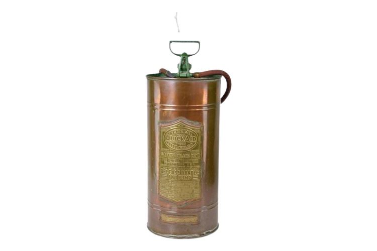 Vintage GENERAL QUICK AID FIRE GUARD Copper & Brass Fire Extinguisher