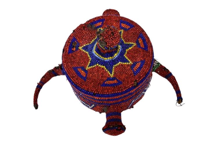 Antique African Pende Tribe Beaded Hat