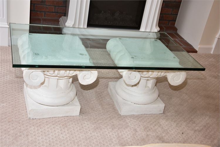 Classically Inspired Glass Top CoffeeTable