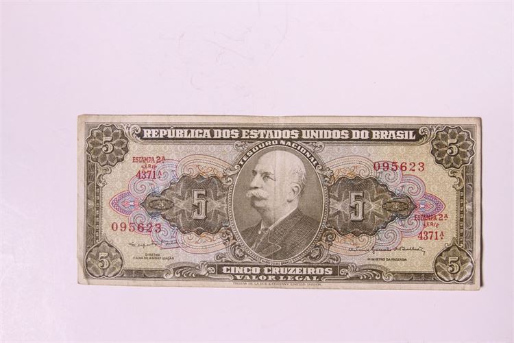 Ecuador, 1953-54,  5 Cruceiro Note